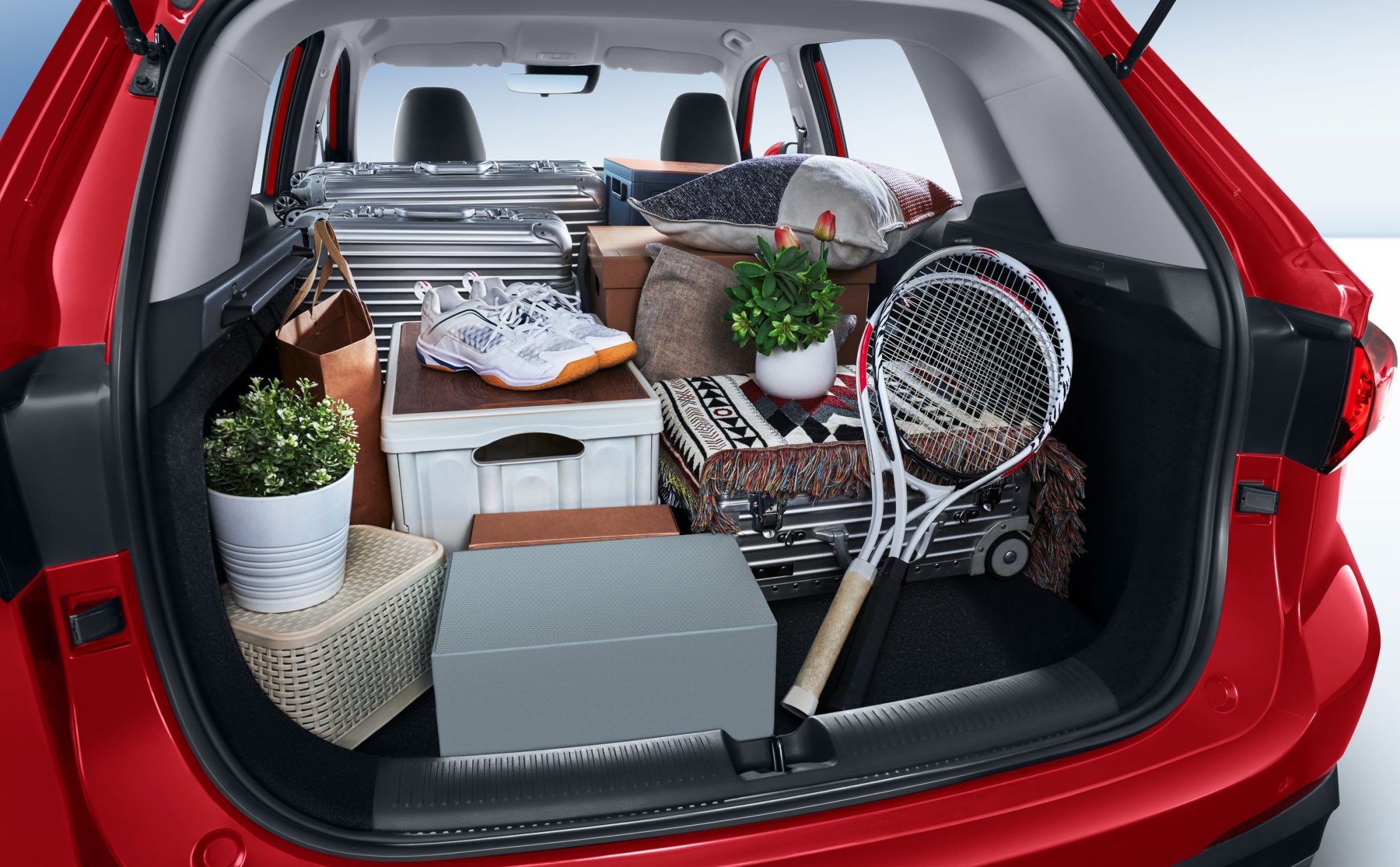 MG ZS HEV, Accessories, Bag, Car, Car Trunk, Chair, Furniture, Handbag, Plant, Transportation, Vehicle